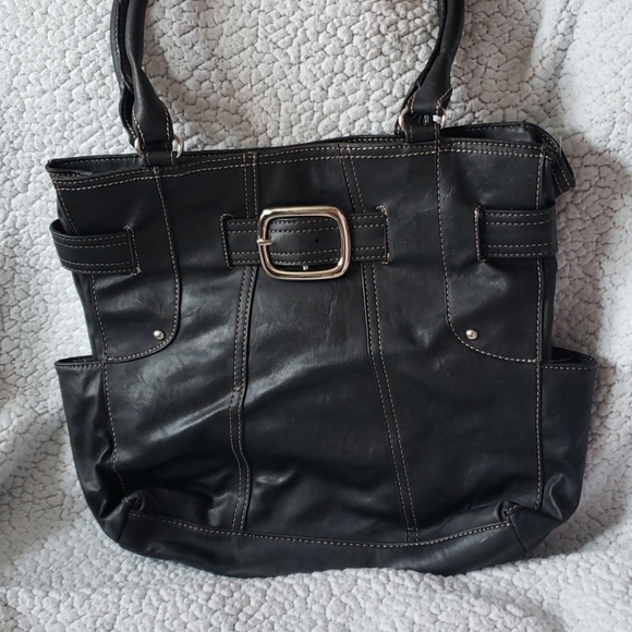 Cato Handbags - Cato faux vegan distressed leather buckle shoulder bag